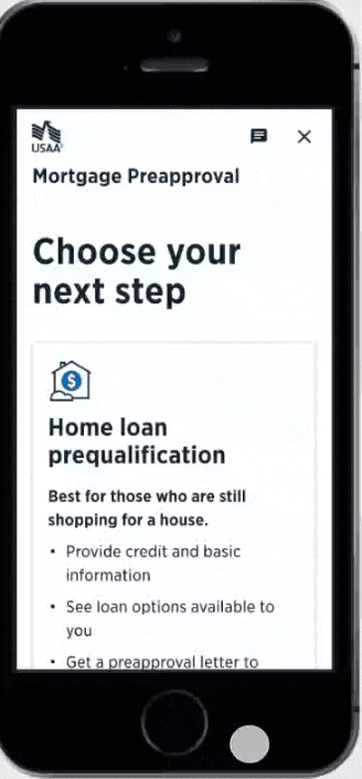 Mortgage Application Mobile Screen
